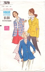 7679 68 VOGUE SHAPED COLLAR JACKET PATTERN 10